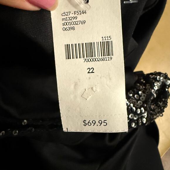 Lane Bryant sequin sleeveless evening blouse tank top black silver plus 22 NEW - Picture 4 of 16